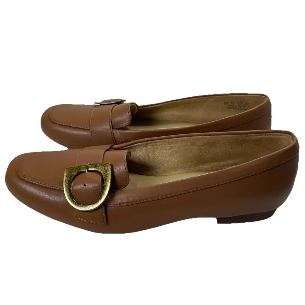 NATURALIZER Women’s Loafer Kayden Moc English Tea 9M Tan/Brown Slip On